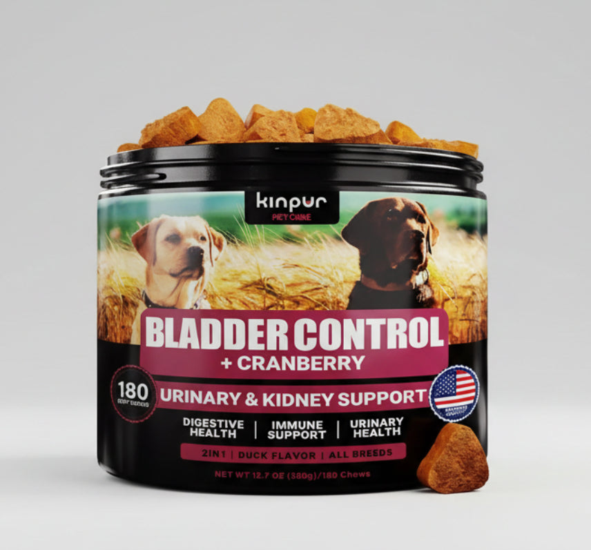 Dog chew jar with bladder control and cranberry, urinary and kidney support, 180 count