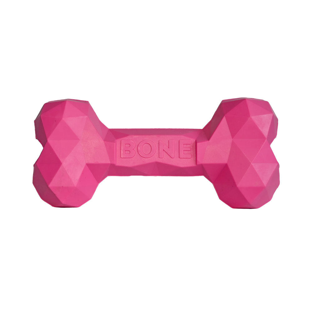 Diamond Bone Slow-Feeding Kauknochen in Pink mit „BONE“-Prägung