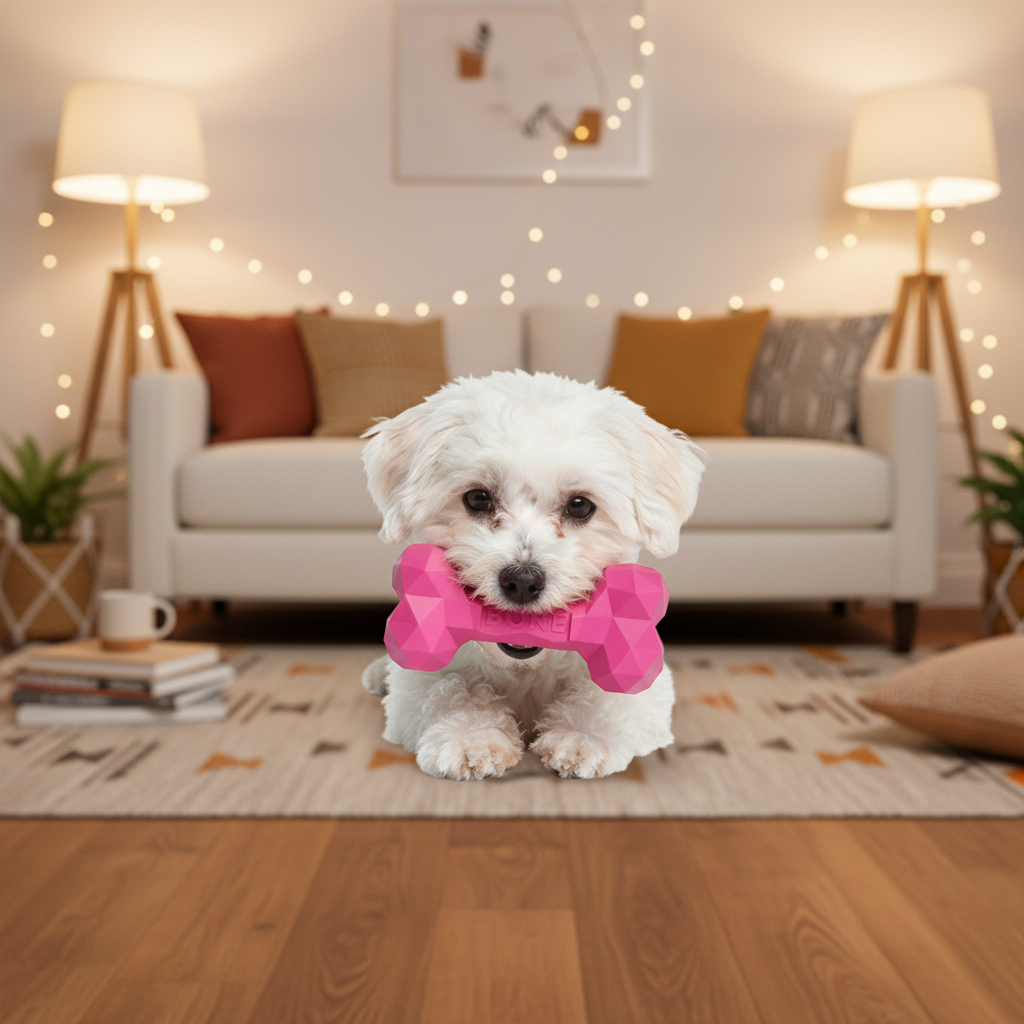 Diamond Bone Slow-Feeding Kauknochen in Pink