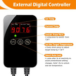 Digital controller with Set Temp and Current Temp readouts, red digits and buttons