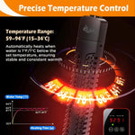 Pawrfection heater temperature control with red temperature readout on the controller screen