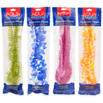 Aquarium plant packs showing green, blue, pink, and orange plant colors