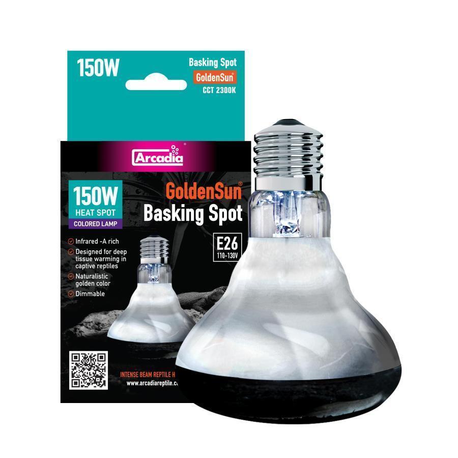 Basking spot heater lamp, 150W with E26 base and clear bulb
