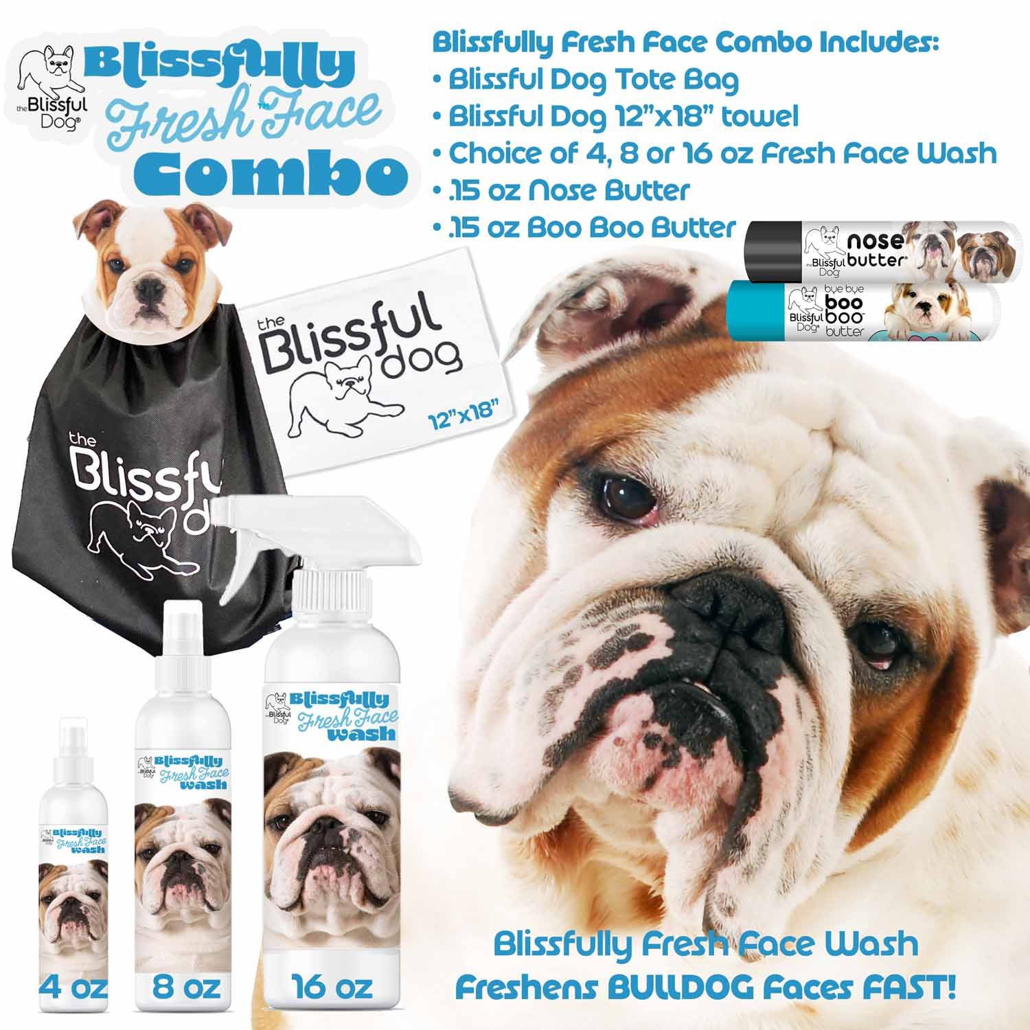 Face wash combo set with spray bottle, nose butter tube, tote bag and dog toy
