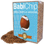 Small coconut chips bedding bag with brown chip contents, ready to use