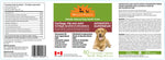 WellyTails cartilage hip and joint dog supplement back label, green panel and servings