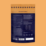 Back view of dog multivitamin chew supplement pouch with ingredient table.