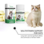 Cat multivitamin bottle and box with small cat, 80 tablets