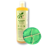Pet ear cleaning solution bottle, 16 fl oz (473 mL), with green cleaning pad