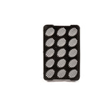 Black 15-slot hatch tray with ribbed circular egg wells, front view