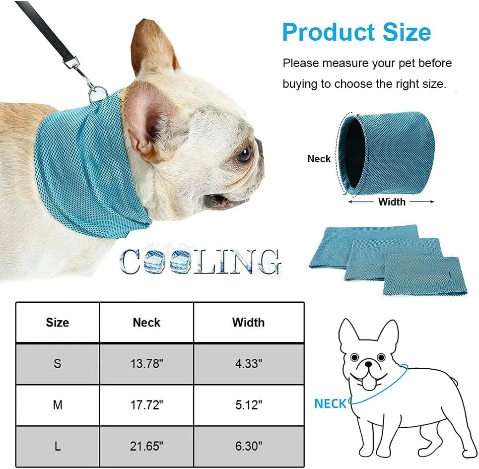 Turquoise cooling bandana set with neck opening and folded mesh fabric