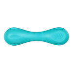 Hurley Teal chew toy in teal, bone shape with paw emblem on one end