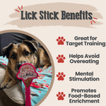 Pink ice cream shaped lick stick dog toy with handle and lickable top