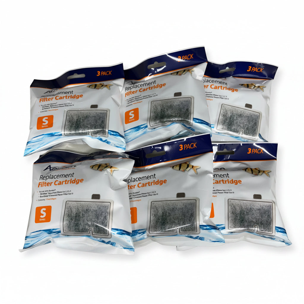 Replacement filter cartridges, small size, 3-pack pouches with gray filter media