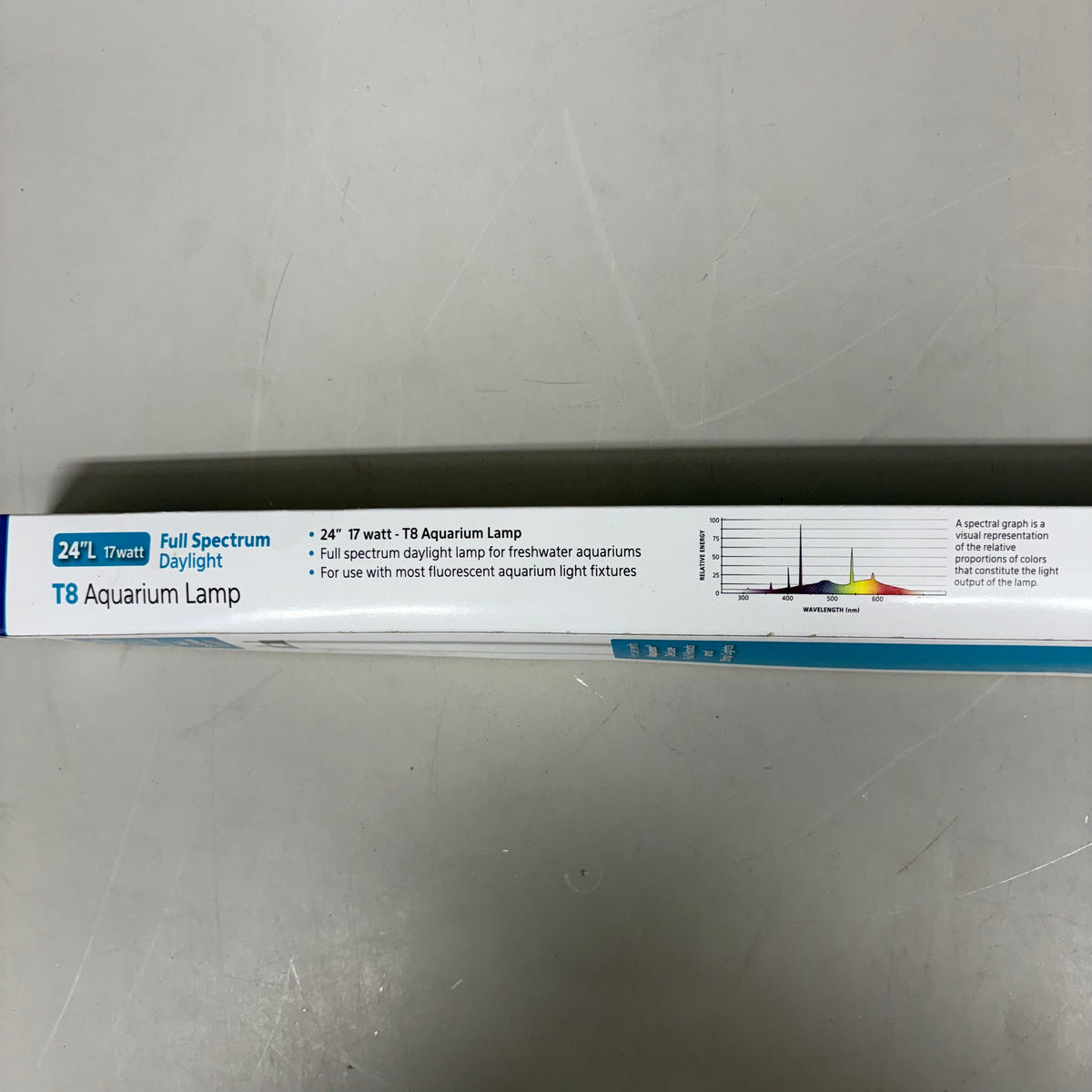 Aqueon T8 aquarium lamp tube label, 24 in full-spectrum daylight