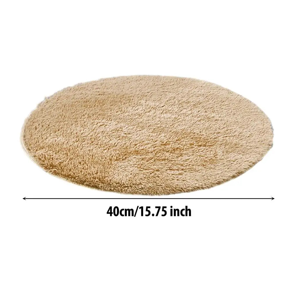 Electric heating pet bed mat, tan plush oval cushion shape