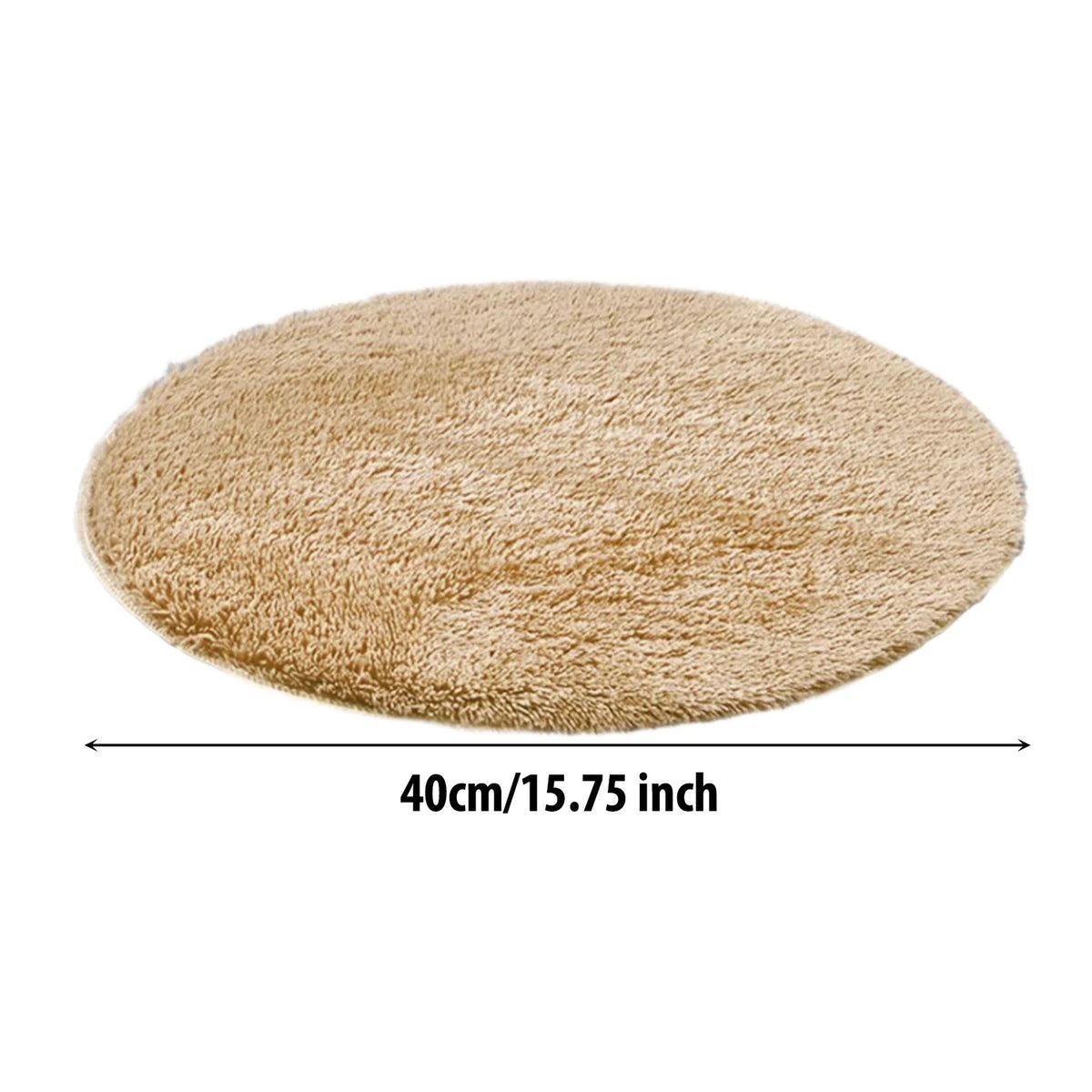 Electric heating pet bed mat, tan plush oval cushion shape