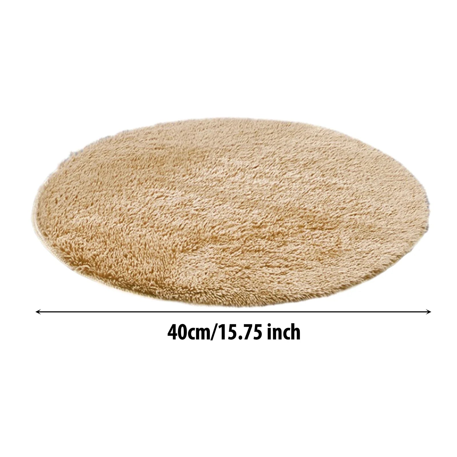 Electric heating pet bed mat, tan plush oval cushion shape