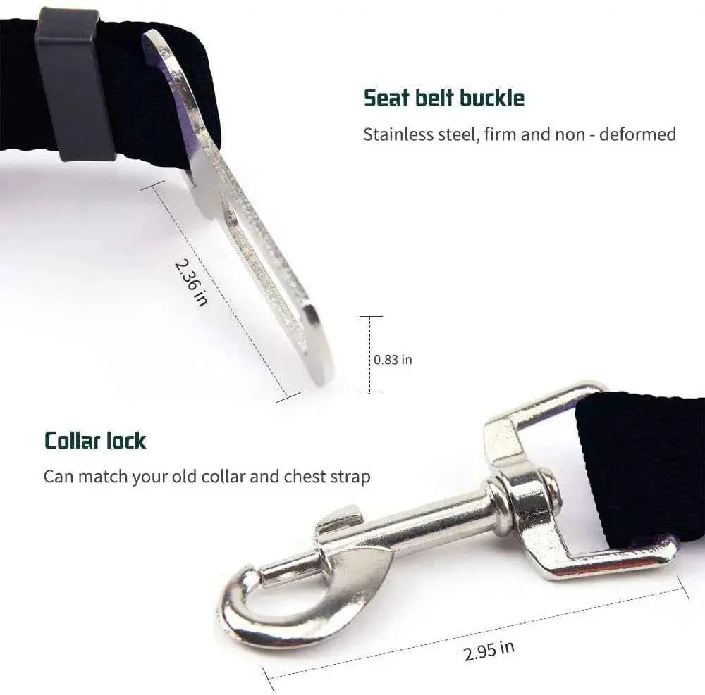 Stainless steel seat belt buckle with clasp and collar lock hardware for pet harness