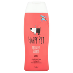 Happy Pet Medicated Shampoo bottle, 17 oz, pink label with dog graphic
