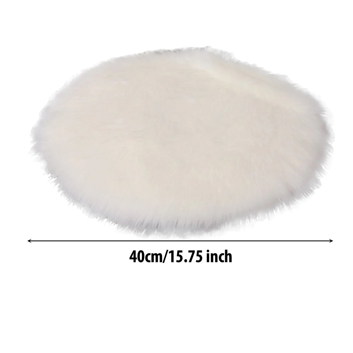 Electric heating pet bed mat, white plush oval cushion shape