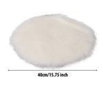 Electric heating pet bed mat, white plush oval cushion shape