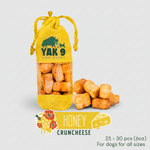 Yellow Honey CrunchCheese dog treat pouch with bite-size cheese treats