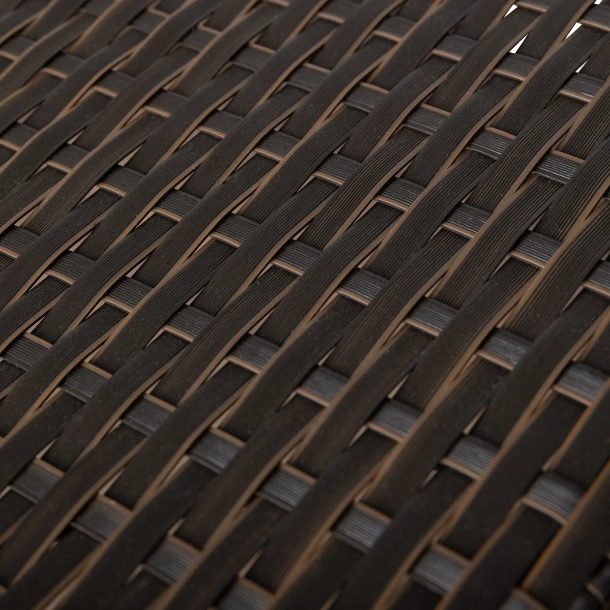 Dark rattan wicker weave pattern on pet bed frame