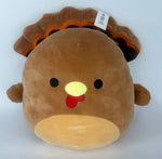 Large squishy pet plush, brown body with yellow nose and red tongue detail