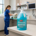 Jeffers 2% chlorhexidine shampoo bottle for dogs, cats, and horses; blue cap and label