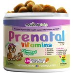 makondoPets Prenatal Vitamins dog supplement jar, 120 chicken-flavor soft chews, purple label