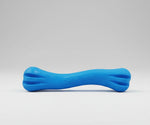 Jolly Bone floating dog toy, small/medium/large—blue rubber bone shape