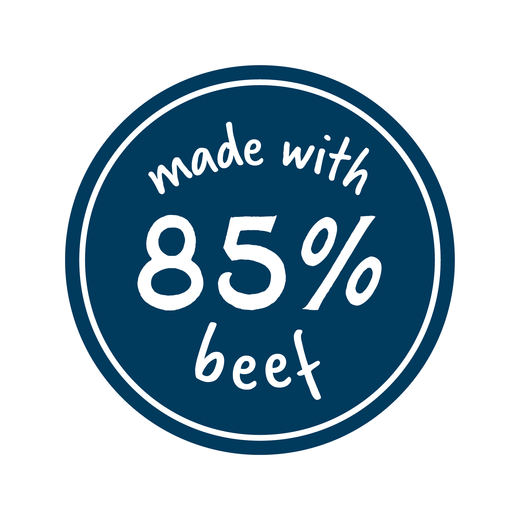 85% beef badge for dog food