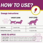 Urinary tract support capsule supplement dosage chart for pets