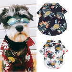 Dark tropical pineapple print pet shirt with short sleeves
