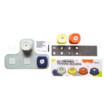 Pet training mat kit with four paw-icon buttons and instruction booklet