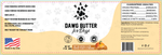 Dog peanut butter spread label panel with ingredients, guarantees, and barcode