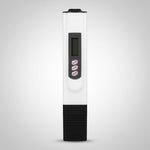 Water quality testing pen meter, white body with LCD window and hold buttons