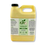 Pet bath shampoo jug, yellow bottle with handle and black cap, Regular formula front label