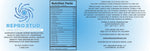 Canine reproduction supplement bottle back label with Nutrition Facts panel