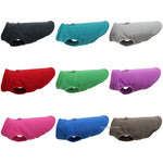Assorted color fleece pet jackets with D-ring leash rings