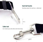 Stainless steel seat belt buckle and collar lock for pet car safety harness