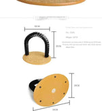 Cat arch scratcher layout with black bristle frame on tan circular base