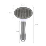 Gray pet hair remover brush with oval bristle head and textured grip handle