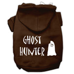 Brown Halloween pet hoodie with Ghost Hunter ghost graphic and front pocket