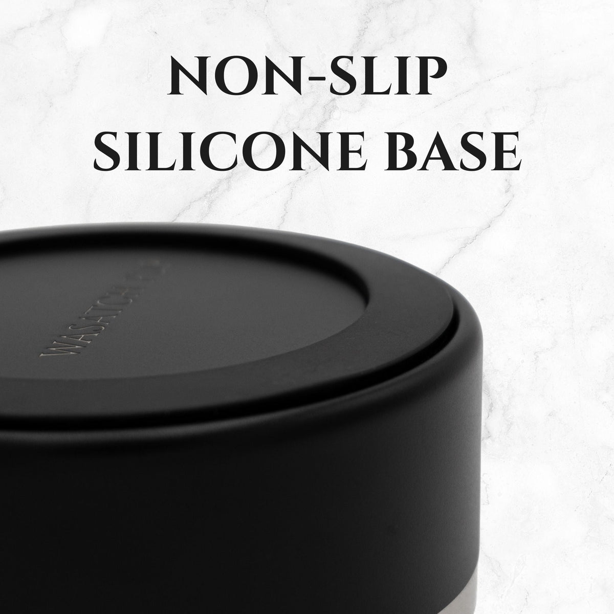 Black silicone-base stainless steel feeder bowl with non-slip design