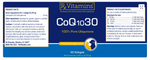 CoQ10 30 pet supplement box back label with product facts and feeding directions