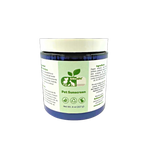Pet Sunscreen jar with dark blue base, green label, Net Wt. 8 oz (227 g)