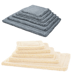 Gray plush mat cat & dog bed with raised edges and textured fleece top