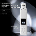 White electric pet nail polisher with dust cover and digital screen